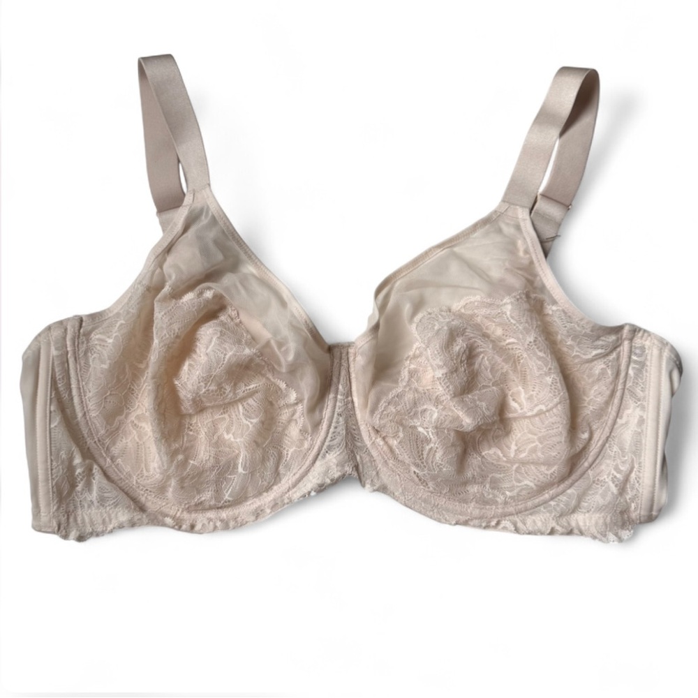 HSIA Lace Underwire Bra 44DDD Full Coverage Nude Support Bra Unlined NWOT